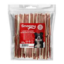 SNAPPY poslastice za pse, 500g, sendvič-štapići od jagnjetine i bakalara