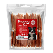 SNAPPY poslastice za pse, 500g, štapići od skroba obmotani zečetinom