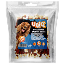 UniQ poslastice za psa, 500 g, rolnice od pačetine sa kalcijumovim kostima
