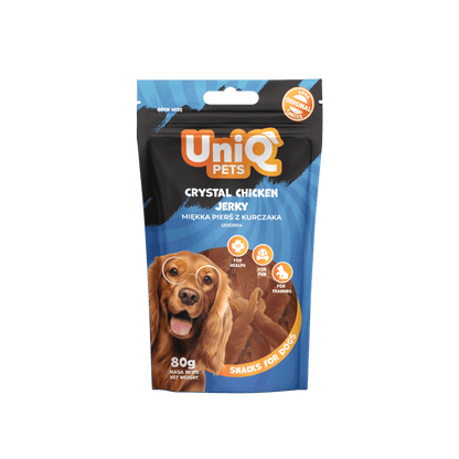 UniQ poslastice za pse, 80g, sušeno pileće meso