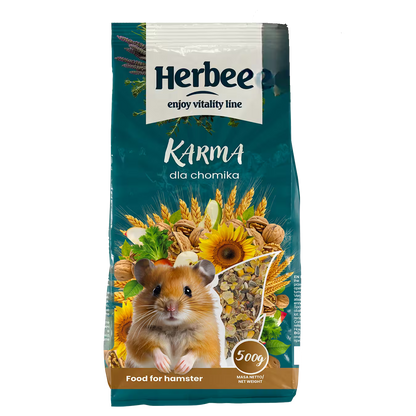 HERBEE kompletna hrana za hrčke, 500 g, mešavina žitarica i semenki