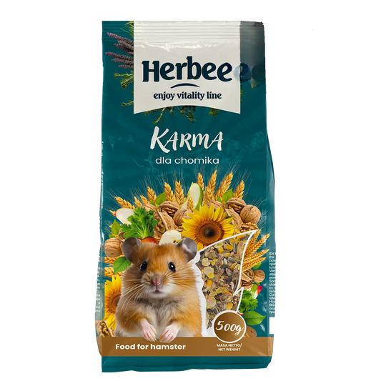 HERBEE kompletna hrana za hrčke, 500 g, mešavina žitarica i semenki