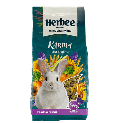 HERBEE kompletna hrana za kuniće, 500 g, bogata vlaknima