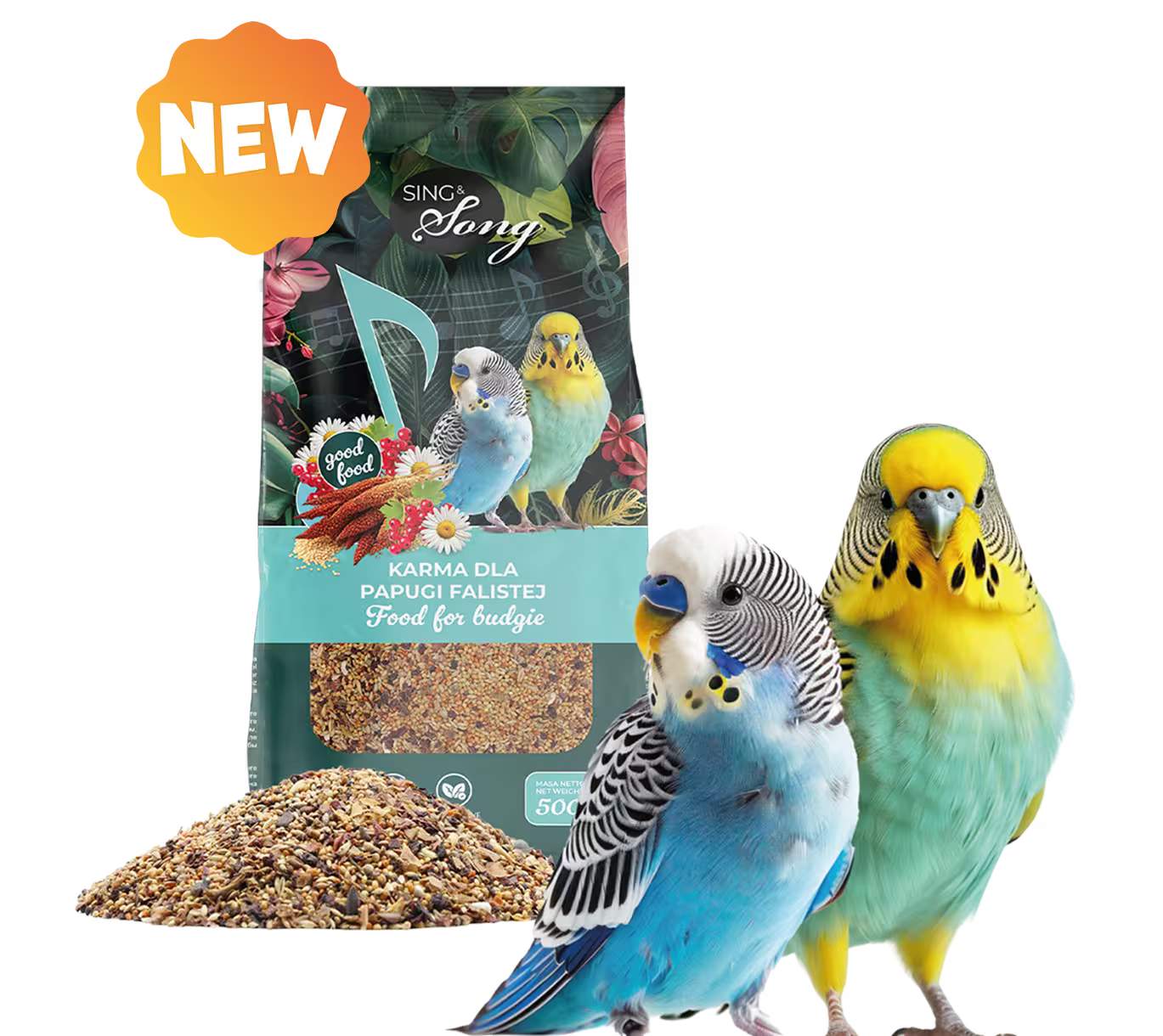 SING & SONG kompletna hrana za tigrice, 500 g, prirodna mešavina semenki