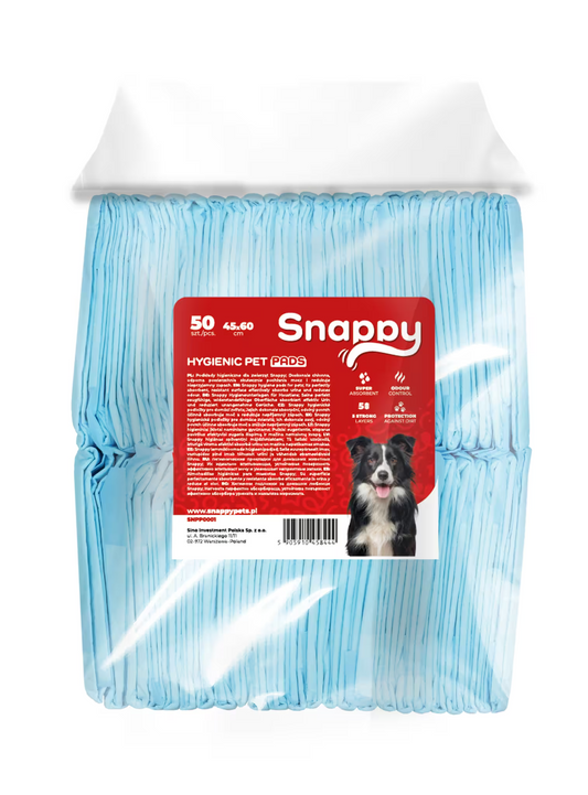 SNAPPY higijenske podloge za pse, plava, 45 x 60 cm, petoslojno upijanje