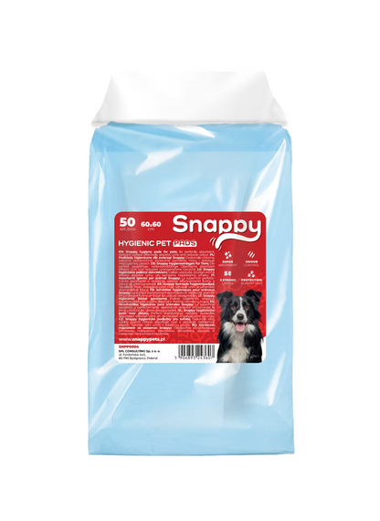 SNAPPY higijenske podloge za pse, plava, 60 x 60 cm, 26 g, petoslojno upijanje
