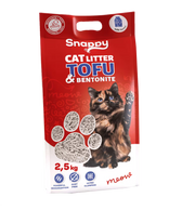 SNAPPY posip za mačke, Tofu & Bentonit Miks 2,5kg (Mleko)