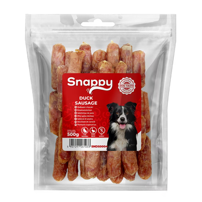 SNAPPY kobasice od pačetine za pse, pakovanje 500 g, hipoalergena poslastica