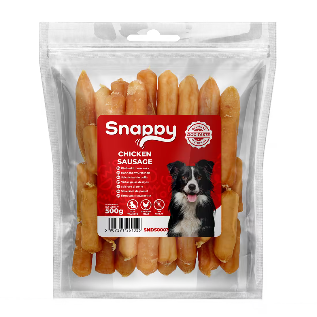 SNAPPY kobasice od piletine za pse, pakovanje 500 g, mekana proteinska poslastica