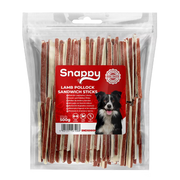 SNAPPY poslastice za pse, 500g, sendvič-štapići od jagnjetine i bakalara