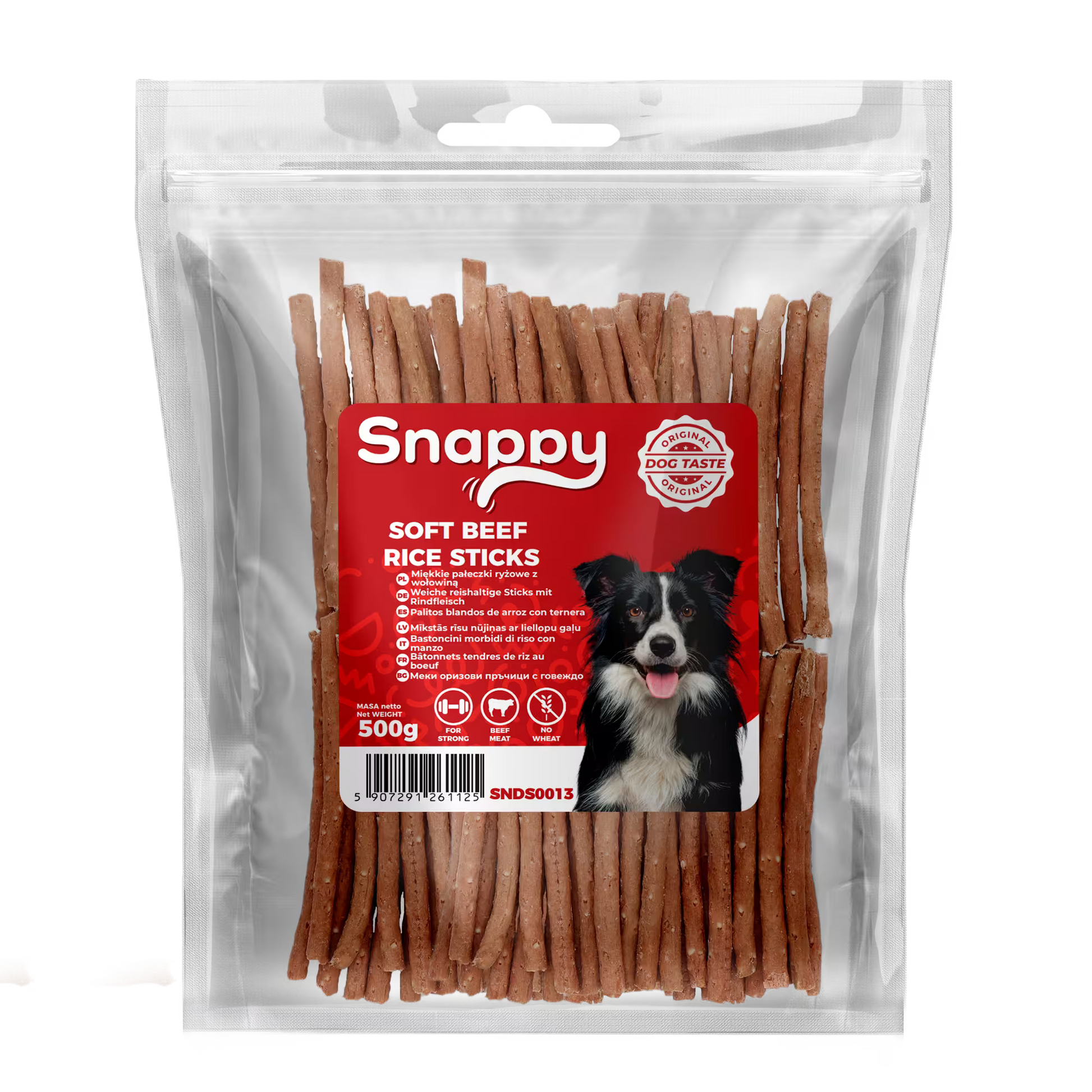 SNAPPY mekani štapići od govedine i pirinča za pse, pakovanje 500 g, lako svarljiva poslastica
