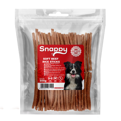 SNAPPY mekani štapići od govedine i pirinča za pse, pakovanje 500 g, lako svarljiva poslastica