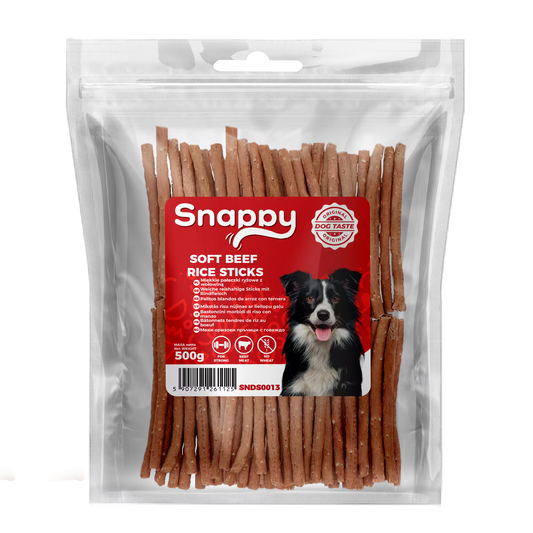 SNAPPY mekani štapići od govedine i pirinča za pse, pakovanje 500 g, lako svarljiva poslastica
