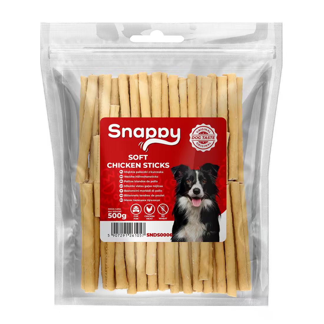 SNAPPY mekani štapići od piletine za pse, pakovanje 500 g, poslastica za trening