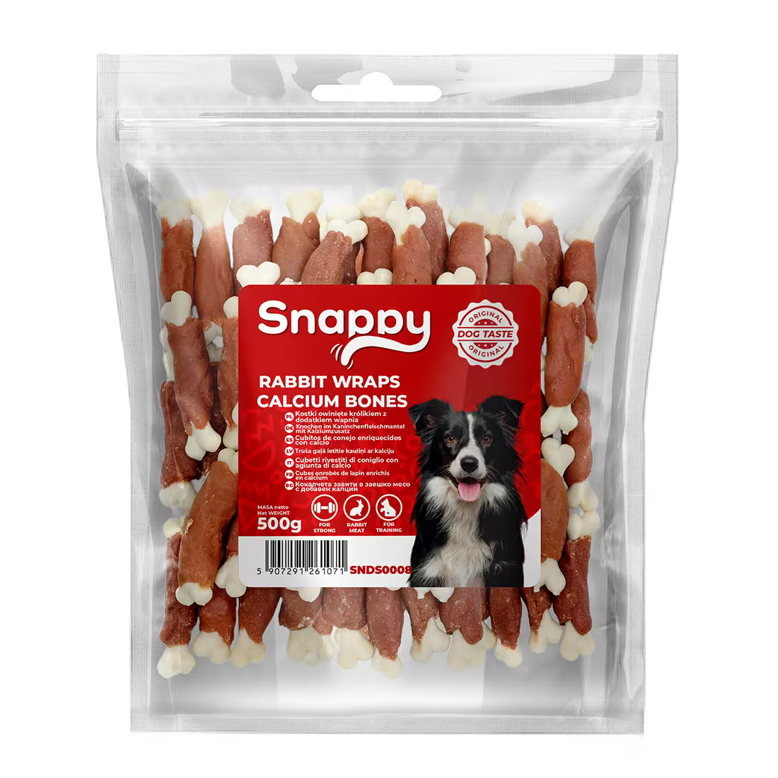 SNAPPY zečetina obmotana oko kalcijumskih kostiju, pakovanje 500 g, za zube i kosti