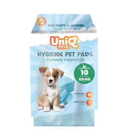 UniQ higijenske podloge za štence, plava, 60 x 60 cm, 40 g, 10 komada
