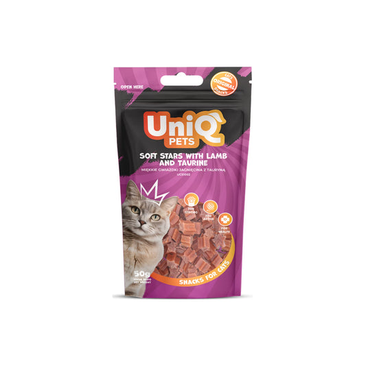UniQ mekane zvezdice sa jagnjetinom i taurinom za mačke, 50 g