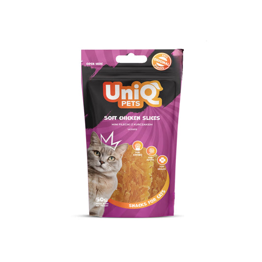UniQ mekane trakice od piletine za mačke, 50 g, 90% mesa