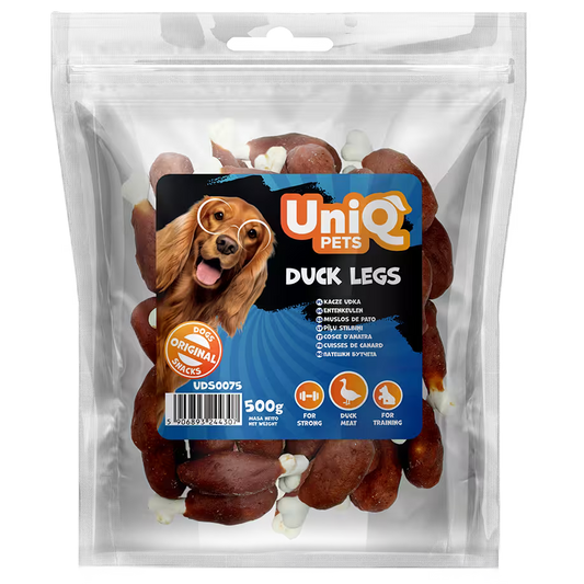 UniQ poslastice za pse, pačje noge sa jezgrom od kukuruznog skroba, pakovanje 500 g, hipoalergeno