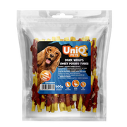 UniQ poslastice za psa, 500 g, rolnice od pačetine sa batatom u obliku cevi