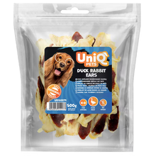 UniQ poslastice za psa, 500 g, zečje uši sa pačetinom