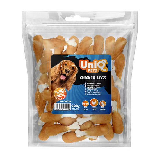 UniQ poslastice za pse, pileće noge sa jezgrom od kukuruznog skroba, pakovanje 500 g