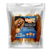 UniQ poslastice za psa, 500g, piletina obmotana oko debelih štapića sirove kože (20cm)