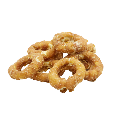 UniQ poslastice za pse, piletina obmotana oko prstenova sirove kože, pakovanje 500 g