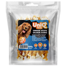 UniQ poslastice za psa, 500g, piletina obmotana sa kalcijum kostima