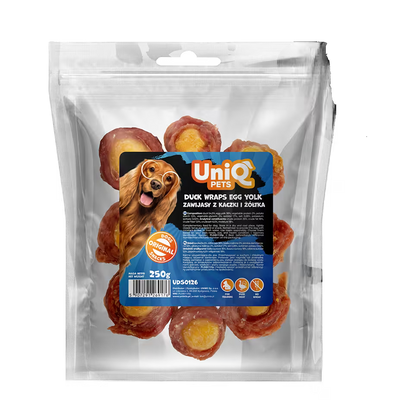 UniQ pačetina obmotana oko žumanceta za pse, pakovanje 250 g, bogato biotinom
