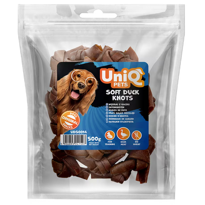 UniQ mekani čvorići od pačetine za pse, 85% mesa, pakovanje 500 g, hipoalergena poslastica