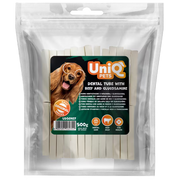 UniQ poslastice za pse, 500g, dentalne cevi od govedine i glukozamina