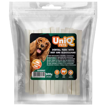 UniQ poslastice za pse, 500g, dentalne cevi od govedine i glukozamina