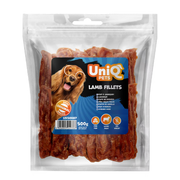 UniQ poslastice za pse, 500g, fileti od jagnjetine