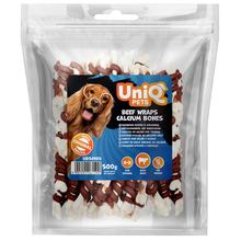 UniQ poslastice za pse, 500g, govedina obmotana oko kalcijumskih kostiju