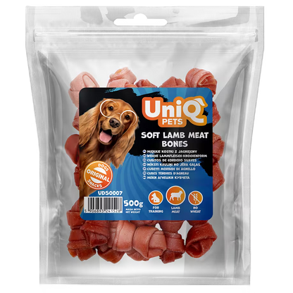 UniQ mekane mesne kosti od jagnjetine za pse, 85% mesa, pakovanje 500 g