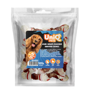 UniQ poslastice za pse, 500g, kosti od sirove kože sa pačetinom