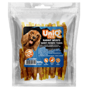 UniQ poslastice za pse, 500g, rolnice od zečetine sa batatom u obliku cevi