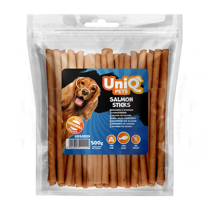 UniQ štapići od divljeg lososa za pse, pakovanje 500 g, bogato omega-3 kiselinama