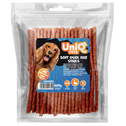 UniQ poslastice za pse, 500g, štapići od pačetine i pirinča