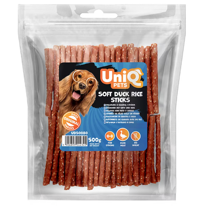 UniQ mekani štapići od pačetine i pirinča za pse, pakovanje 500 g, lako svarljiva poslastica