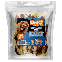 UniQ poslastice za pse, 500g, zečje uši sa govedinom