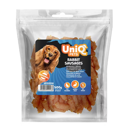 UniQ kobasice od zečetine za pse, 90% mesa, hipoalergena poslastica bez žitarica