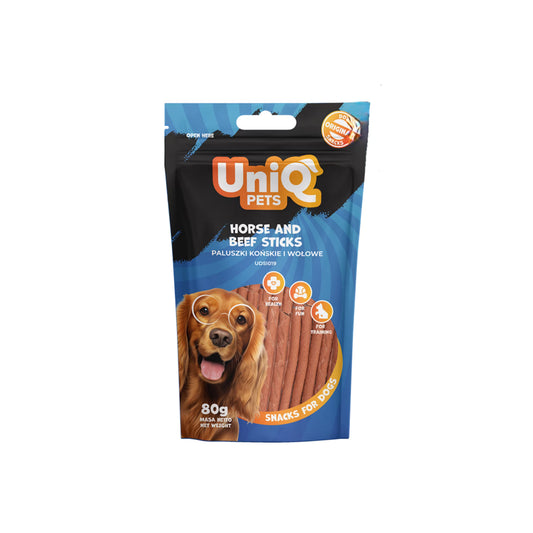 UniQ štapići od konjetine i govedine za pse, 80 g, proteinska poslastica