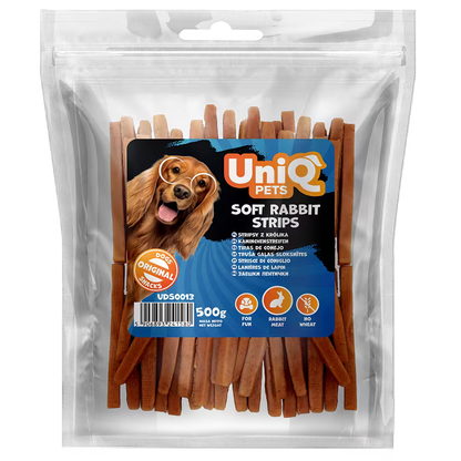 UniQ mekane trakice od zečetine za pse, 80 g, hipoalergena poslastica za trening
