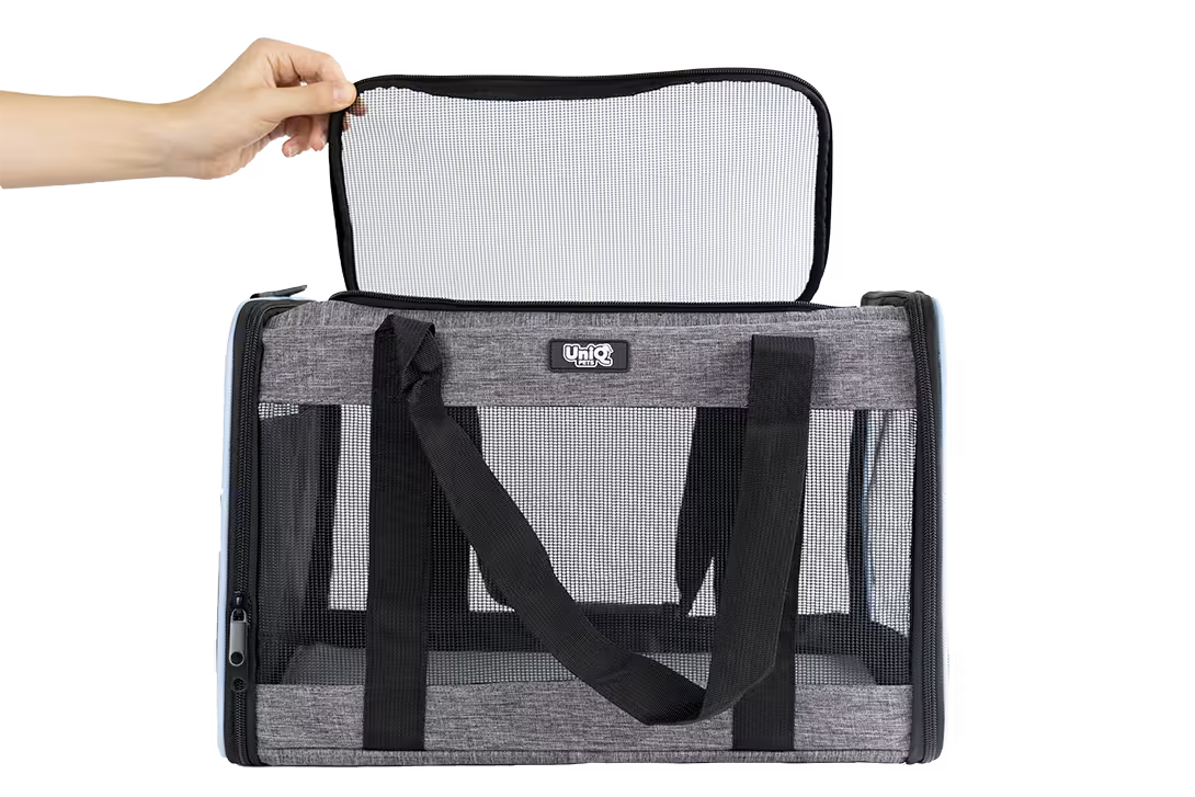 UniQ torba za transport ljubimaca do 8 kg, siva, 45 x 28 x 28 cm