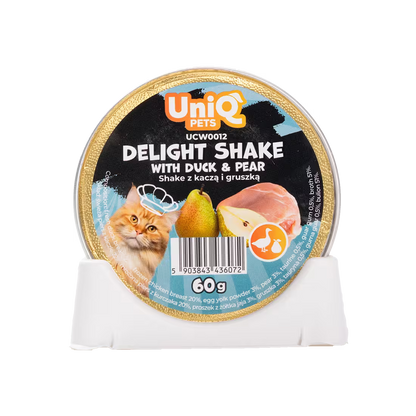 UniQ šejk za mačke od pačetine i kruške, kesice 60 g x 6