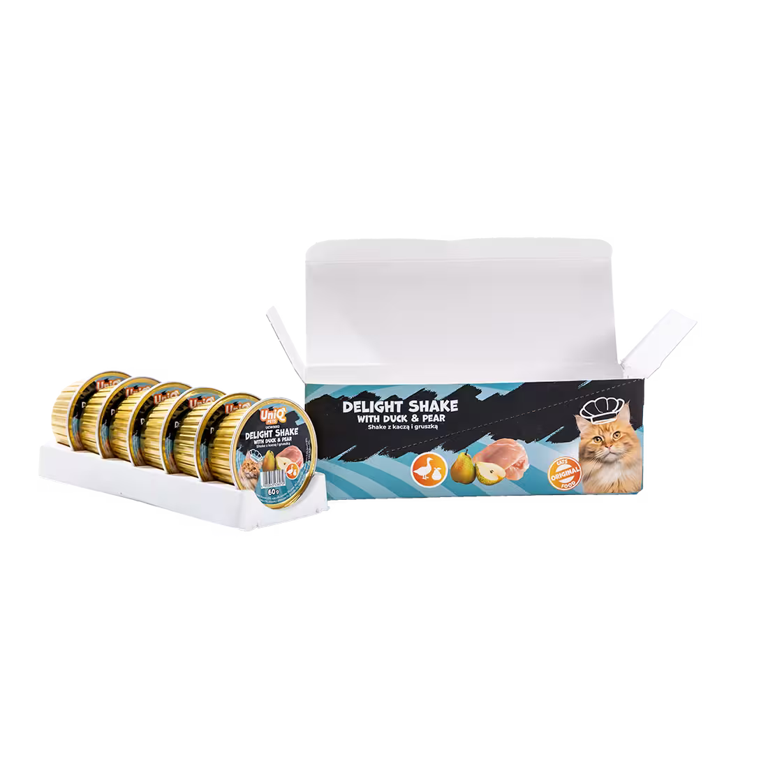 UniQ šejk za mačke od pačetine i kruške, kesice 60 g x 6