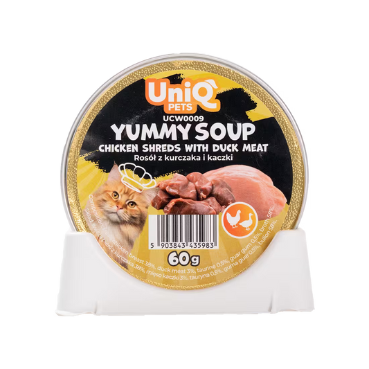 UniQ supa za mačke sa piletinom i pačetinom, kesice 60 g x 6