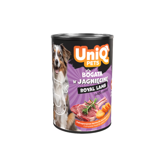 UniQ vlažna hrana za pse sa jagnjetinom, konzerva 375 g, 50% mesa